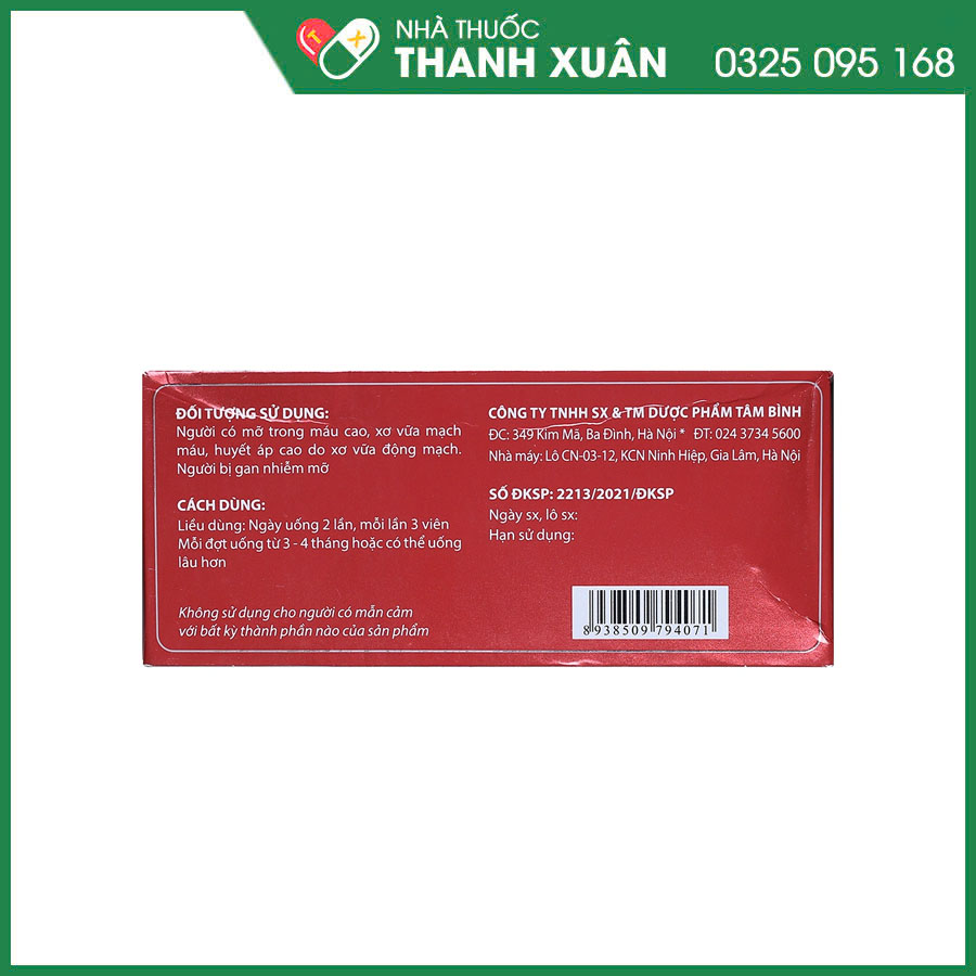 Mỡ máu Tâm Bình giúp hỗ trợ giảm mỡ máu, xuất huyết mạch máu, giảm nguy cơ gan nhiễm mỡ, thanh nhiệt giải độc, bảo vệ gan